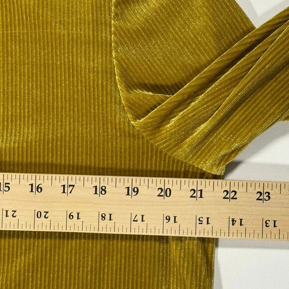 Philosophy Amber Yellow Velvet Textured Boyfriend Button Down Shirt L - Picture 8 of 9